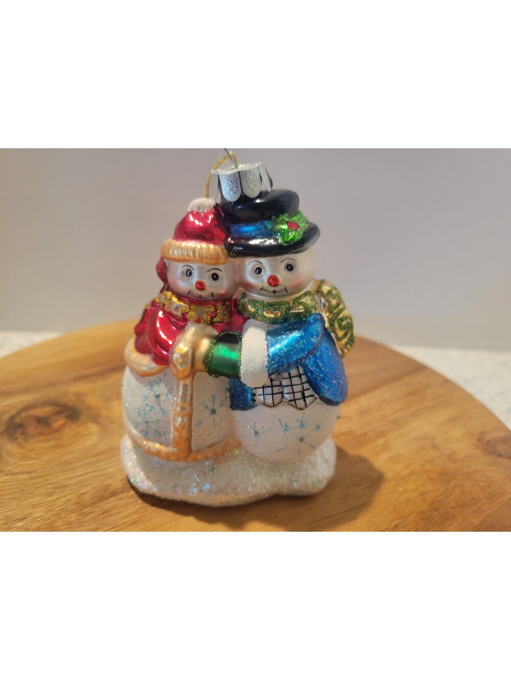 Waterford Marquis 2011 Glass Snowmen Christmas Tree Ornament Frosty Holiday